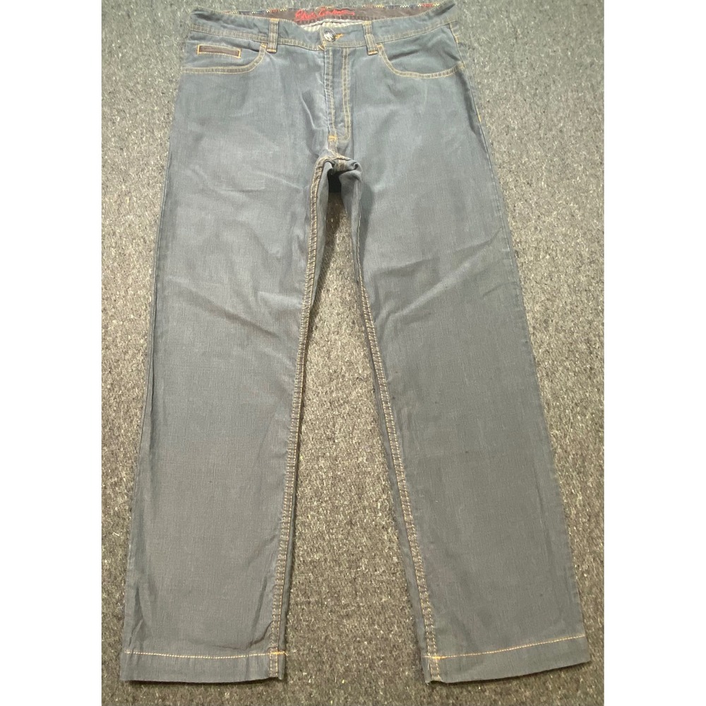 Robert Graham Corduroy Pants 34x34 Mens Gray Straight Leg Cotton Designer Luxury